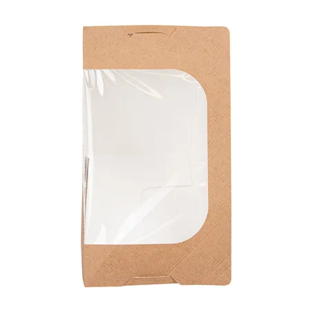 BOÎTES SANDWICH TRIPLE AVEC FENÊTRE THEPACK  12,4x12,4x8,3 CM NATUREL CARTON NANO-MICRO + OPP (500 UNITÉ)